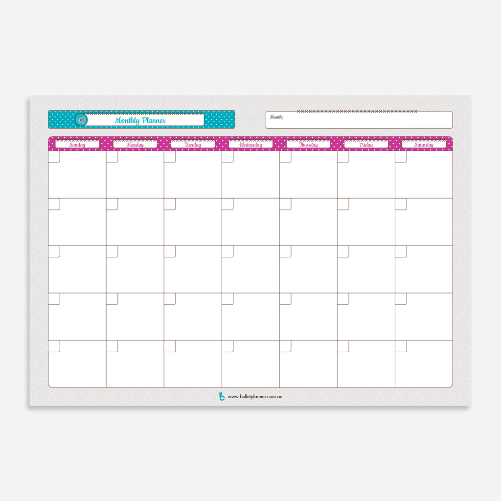 Magnetic Monthly Calendar - Bullet Planner