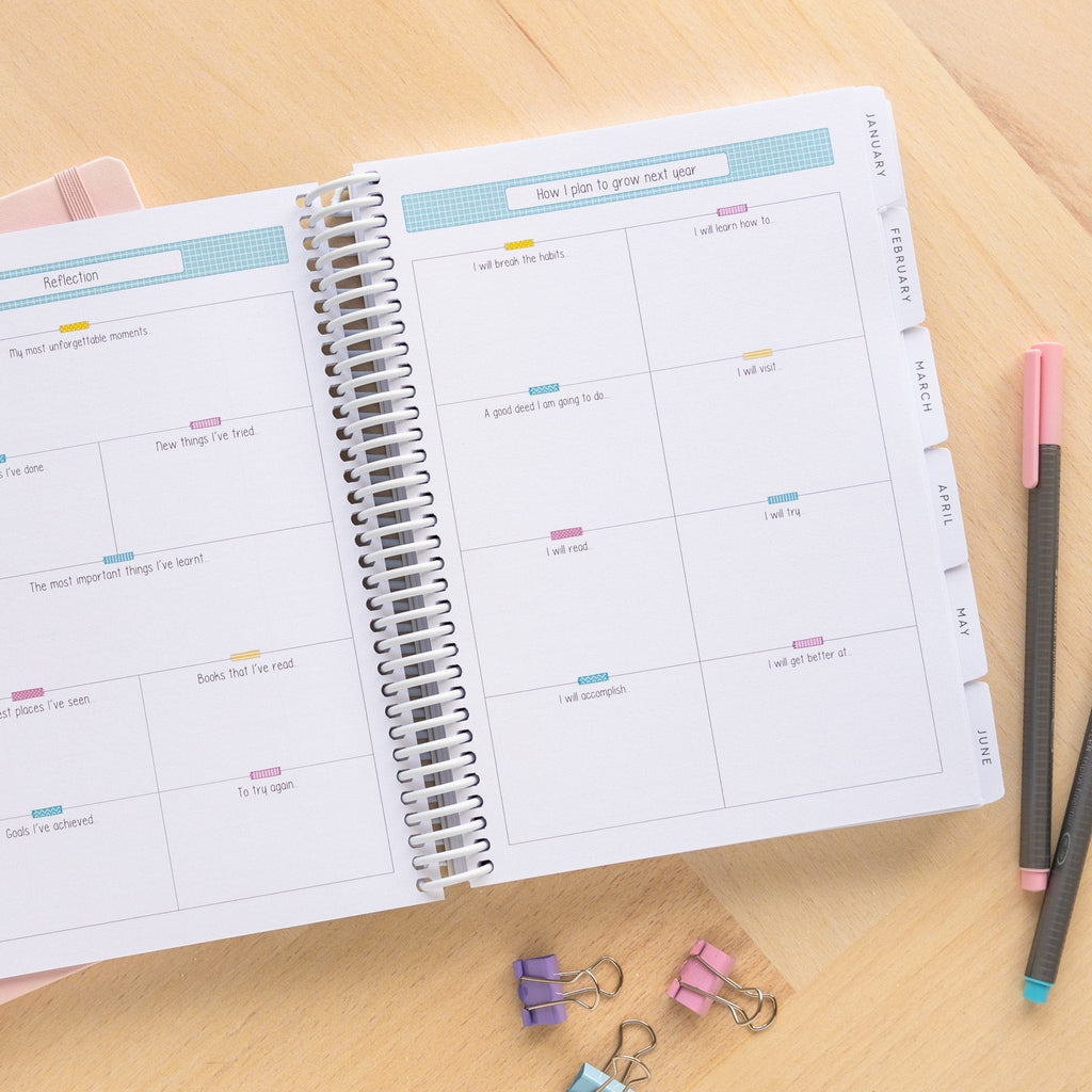 weekly diary planner purple paisley