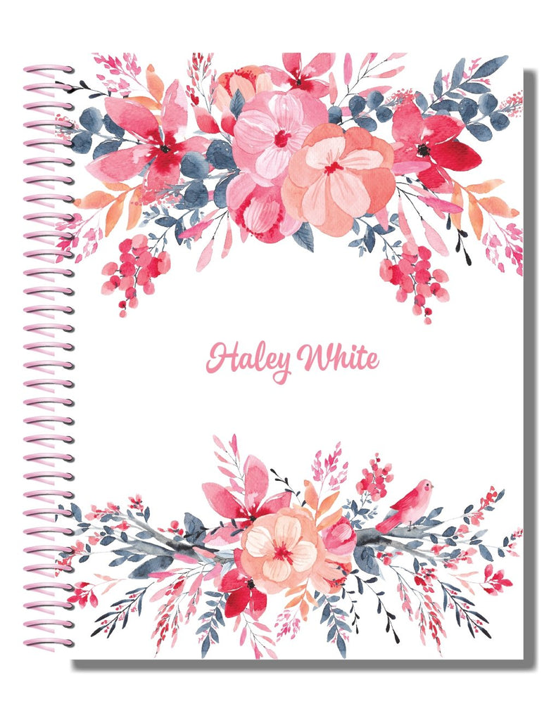 weekly diary planner floral