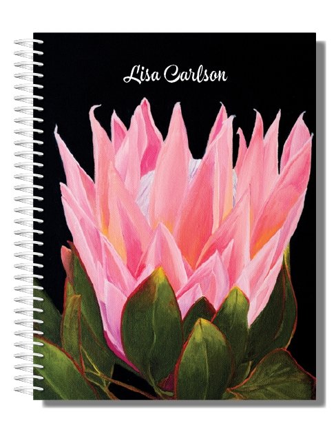 customised weekly diary planner protea cover design