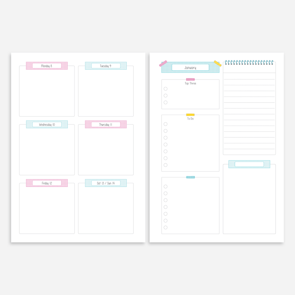 Weekly diary planner pina colada