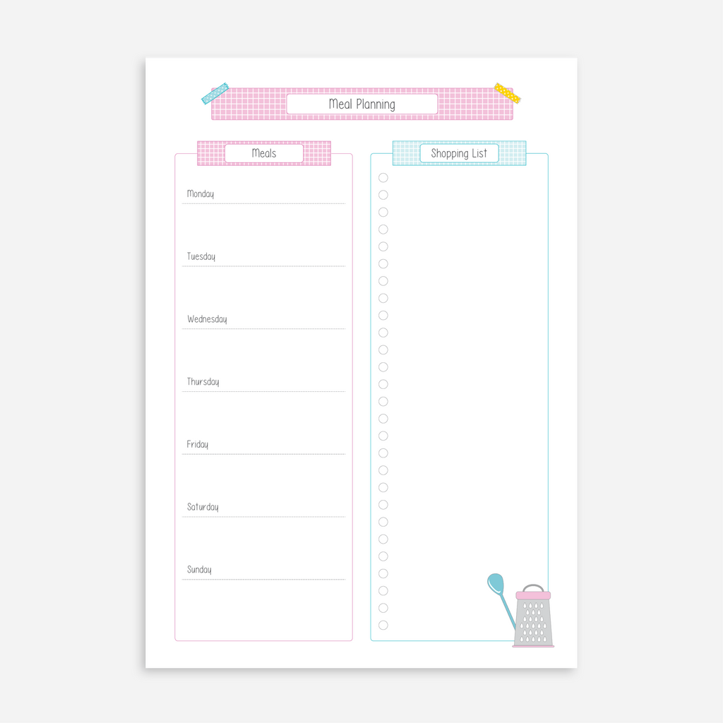 Meal Planning A5 Notepads - Bullet Planner