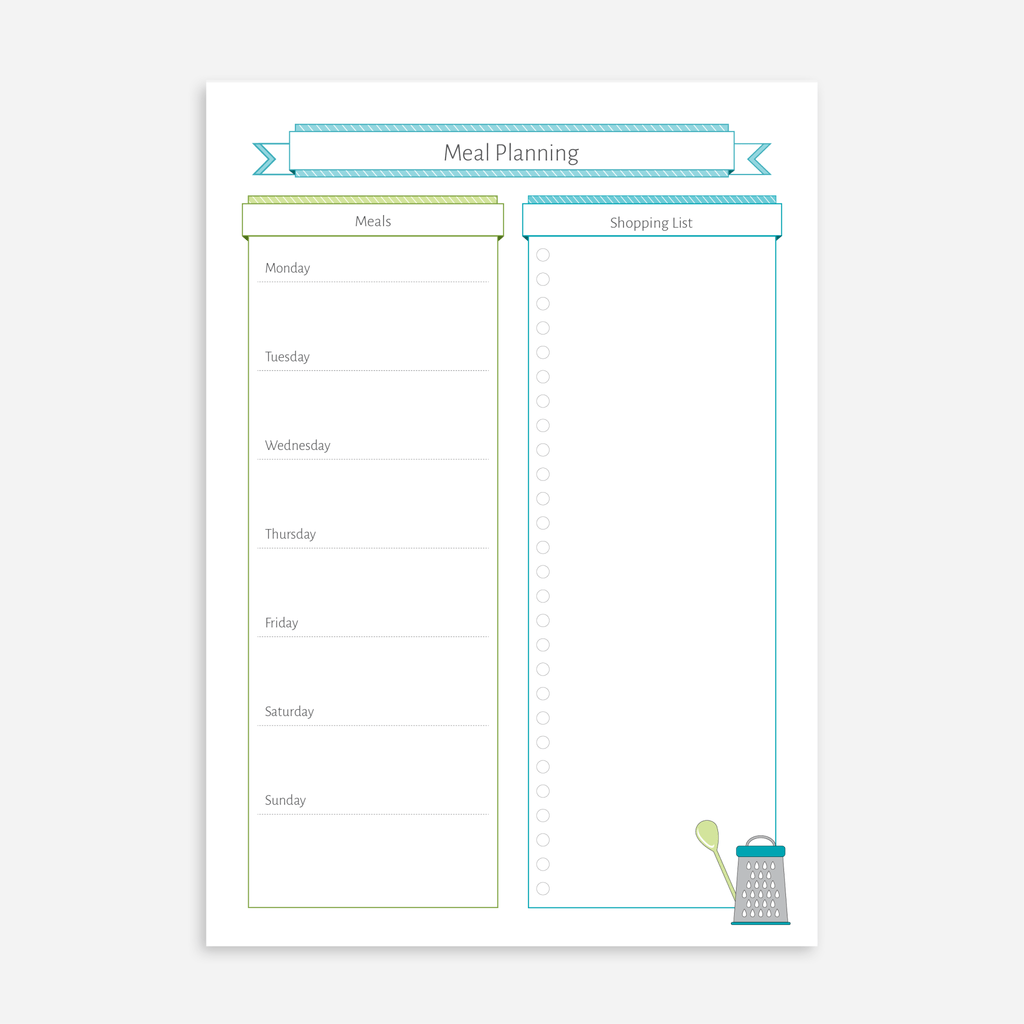 Meal Planning A5 Notepads - Bullet Planner