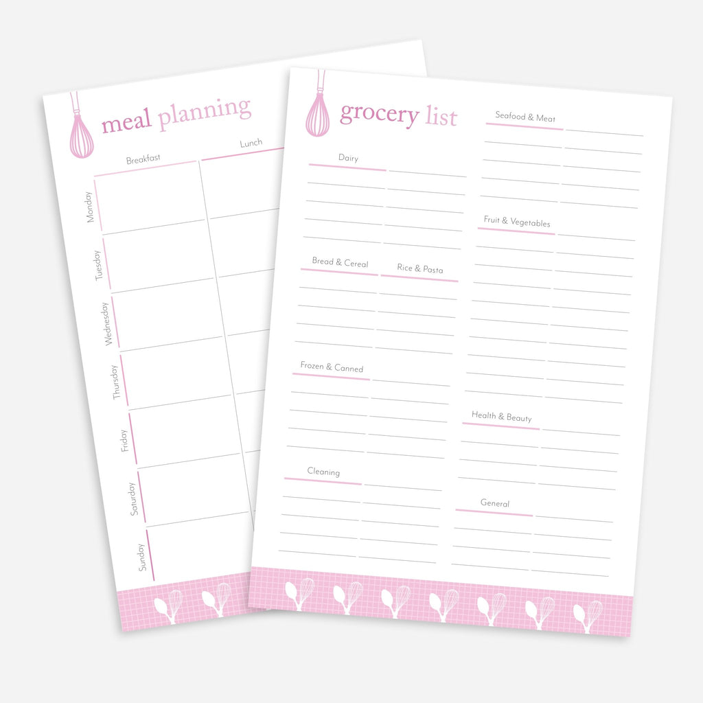 Meal Planning / Shopping List DUO A5 Notepads - Bullet Planner