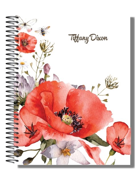 weekly personalised diary planner poppy design
